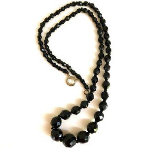 Vintage European necklace of faceted glass beads